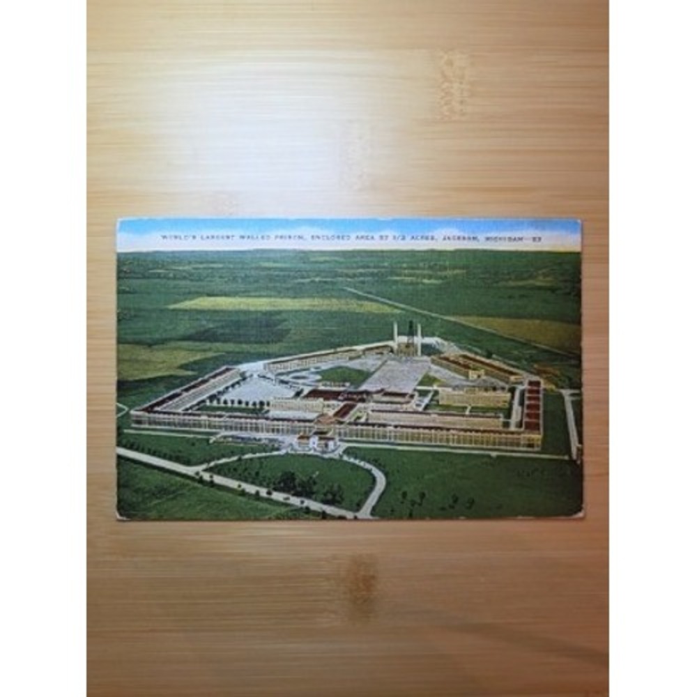 Vintage Jackson Michigan Walled Prison Postcard E C Kropp 3496